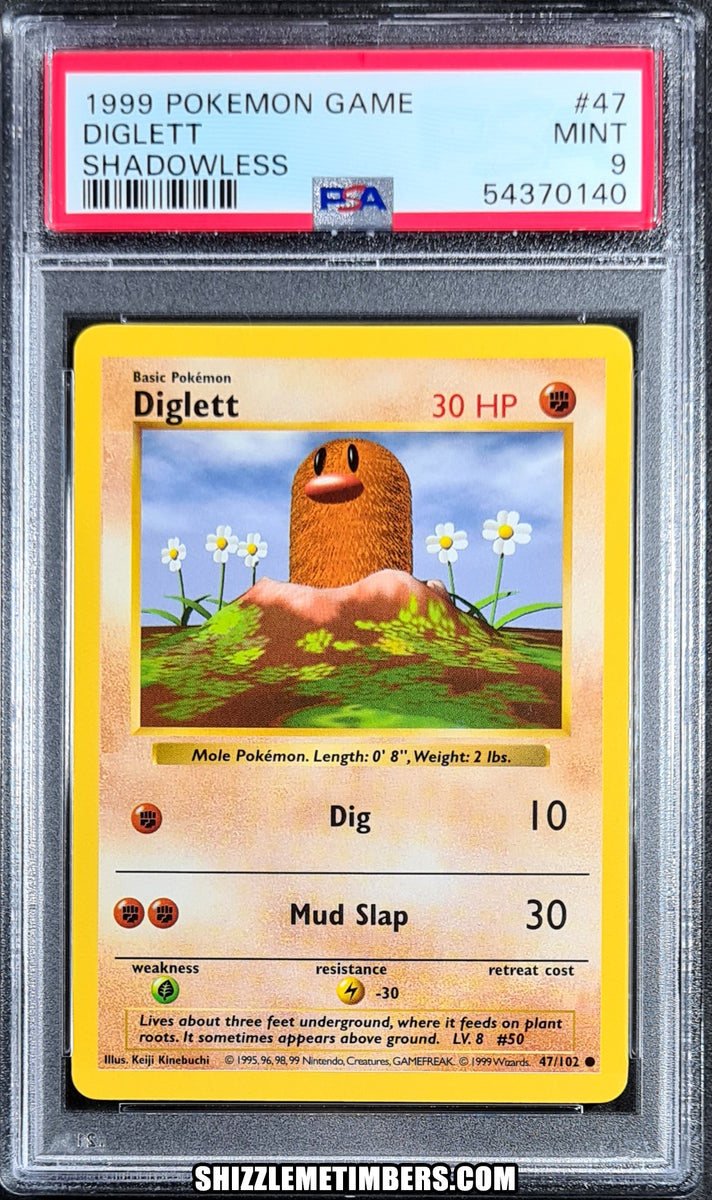 Diglett 47/102 Shadowless Base Set - PSA 9 – Shizzlemetimbers