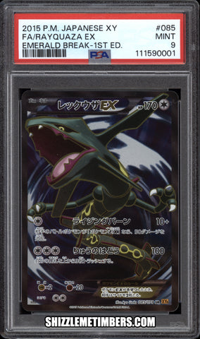 Rayquaza EX 085/078 Full Art XY Japanese 1st Edition Emerald Break - PSA 9