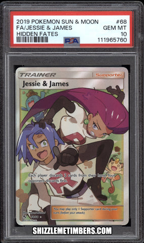 Jessie James 68/68 Full Art Sun Moon Team Rocket Hidden Fates - PSA 10