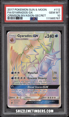 Gyarados GX 112/111 Full Art Japanese Crimson Invasion - PSA 10