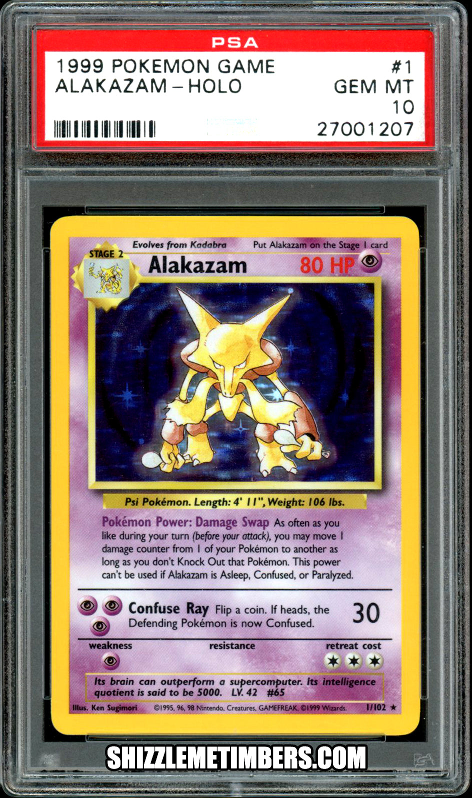 1999 Pokemon Alakazam - 1st Edition Shadowless