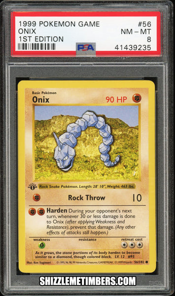 Onix 56/102 1st Edition Shadowless Base Set - PSA 8