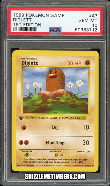 Diglett 47/102 1st Edition Shadowless Base Set - PSA 10