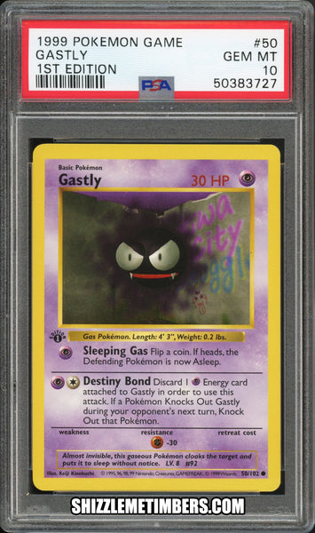 Gastly 50/102 1st Edition Shadowless Base Set - PSA 10