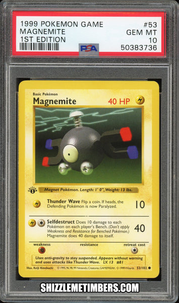 Magnemite 53/102 1st Edition Shadowless Base Set - PSA 10