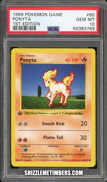Ponyta 60/102 1st Edition Shadowless Base Set - PSA 10