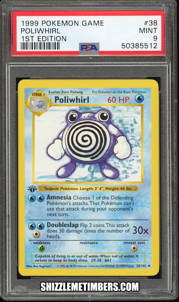 Poliwhirl 38/102 1st Edition Shadowless Base Set - PSA 9