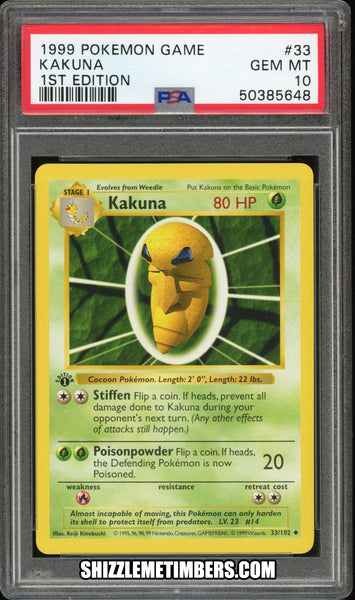 Kakuna 33/102 1st Edition Shadowless Base Set - PSA 10