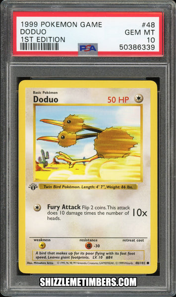 Doduo 48/102 1st Edition Shadowless Base Set - PSA 10