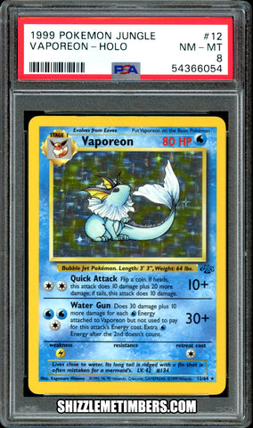 Vapreon 12/64 Holo Jungle Unlimited - PSA 8