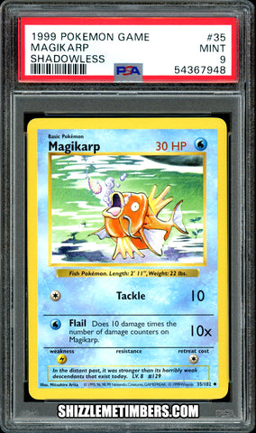 Magikarp 35/102 Pokemon Shadowless Base Set - PSA 9