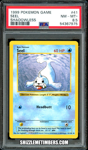 Seel 41/102 Pokemon Shadowless Base Set - PSA 8.5