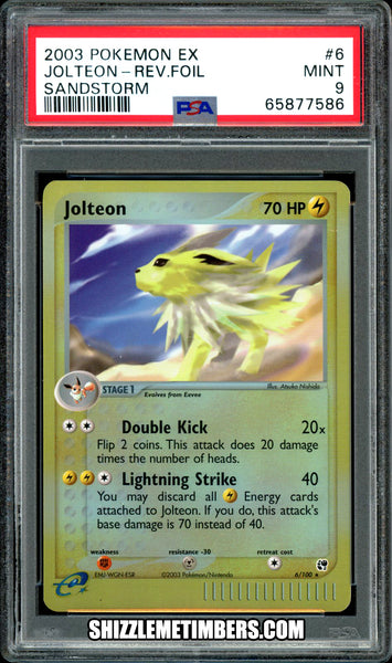 Jolteon 6/100 Reverse Holo Pokemon EX Sandstorm - PSA 9