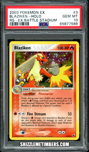 Blaziken 3/109 Holo Pokemon EX Ruby Sapphire Battle Stadium - PSA 10