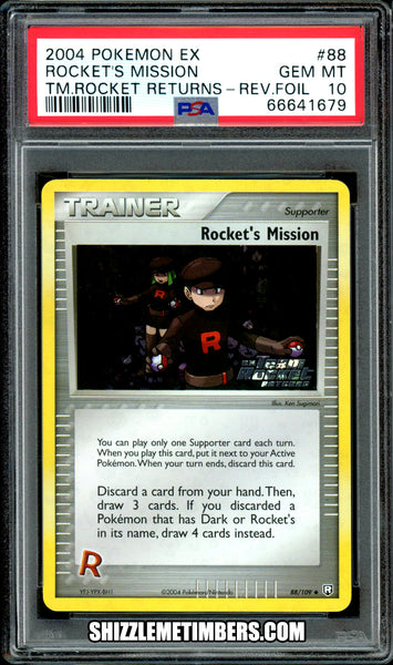 Rocket's Mission 88/109 Reverse Holo EX Team Rocket Returns - PSA 10