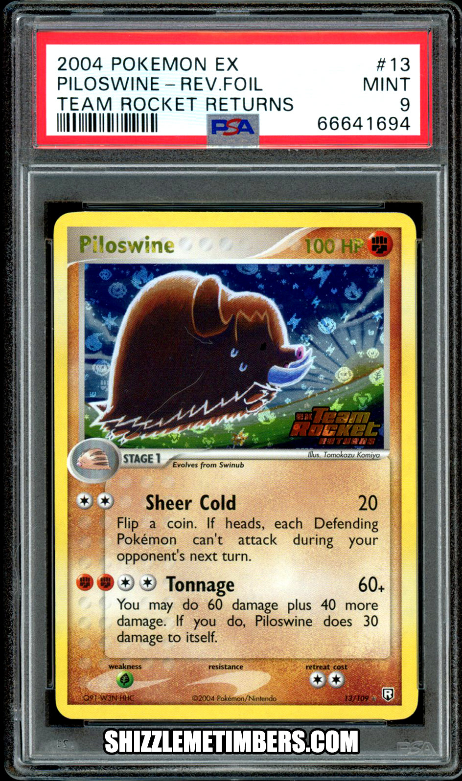 Piloswine 13/109 Reverse Holo EX Team Rocket Returns - PSA 9