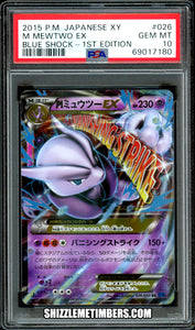 M Mewtwo EX 026/059 1st Edition Japanese XY Blue Shock XY8 - PSA 10