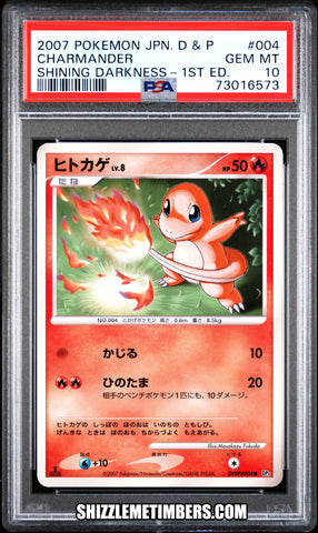 Charmander 004 Japanese Shining Darkness 1st Edition Diamond Pearl - PSA 10