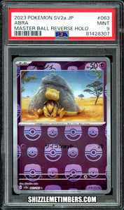 Abra 063/165 Pokemon Japanese SV2a 151 Master Ball Reverse - PSA 9