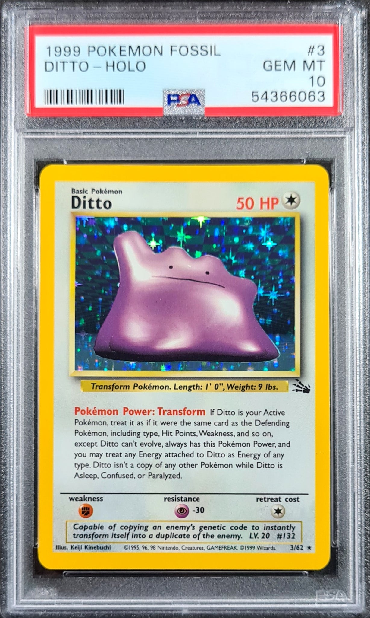 Ditto-Holo 1999 Pokemon TCG Fossil #3/62 - 1999 - GB