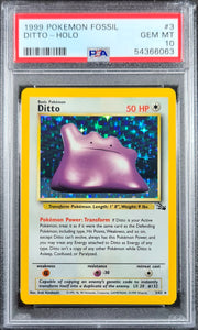 Ditto 3/62 Holo Fossil Unlimited - PSA 10