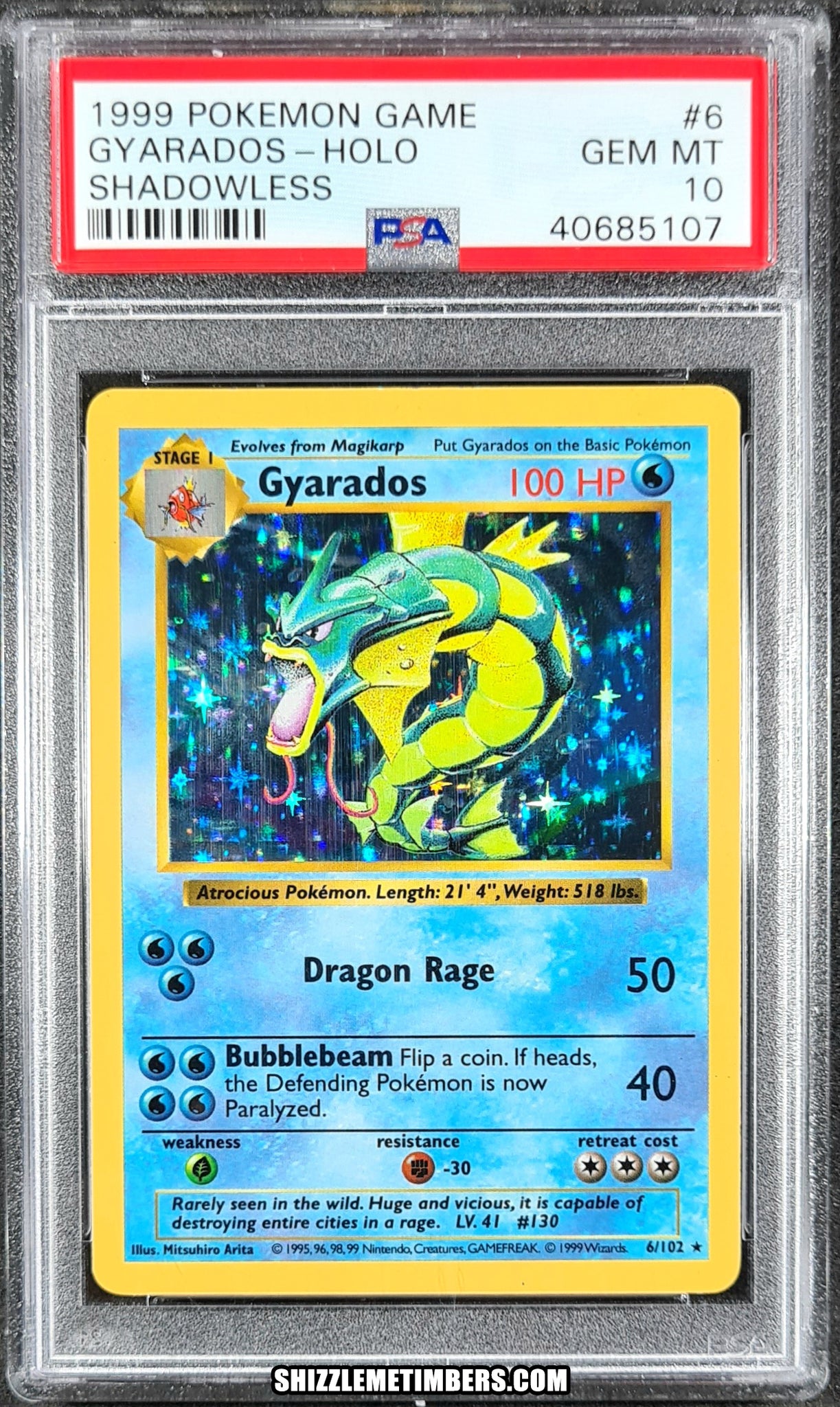 Gyarados 6/102 Holo Shadowless Base Set - PSA 10 – Shizzlemetimbers