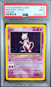 Mewtwo 10/102 Pokemon Card Base Set Korean Unlimited - PSA 9