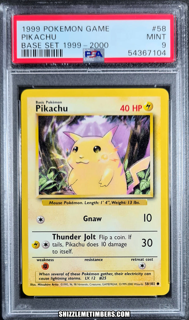 PIKACHU - Base Set - 58/102 - Pokemon Card - Unlimited Edition OG