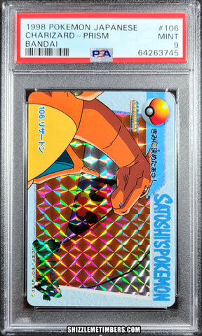 Charizard 106 Prism Bandai Carddass Anime Collection 1998 - PSA 9