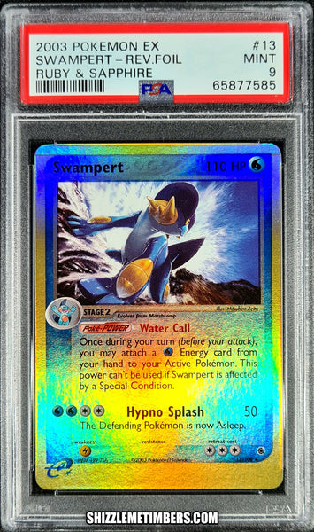 Swampert 13/109 Reverse Holo Pokemon EX Ruby Sapphire - PSA 9