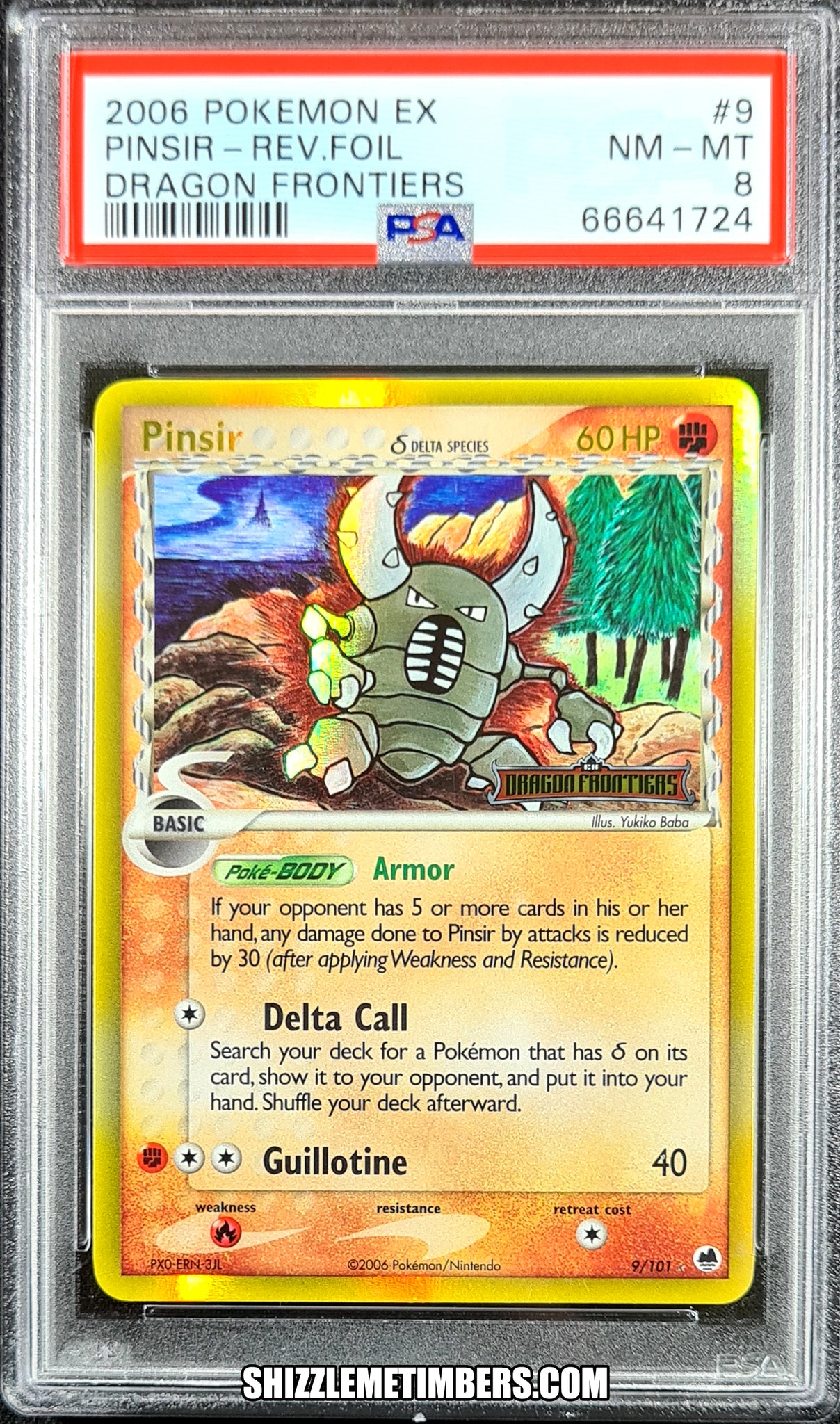 Pinsir 9/101 Reverse Holo EX Dragon Frontiers - PSA 8