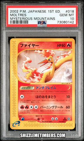 Moltres 018/088 Japanese 1st Edition Skyridge Mysterious Mountains - PSA 10