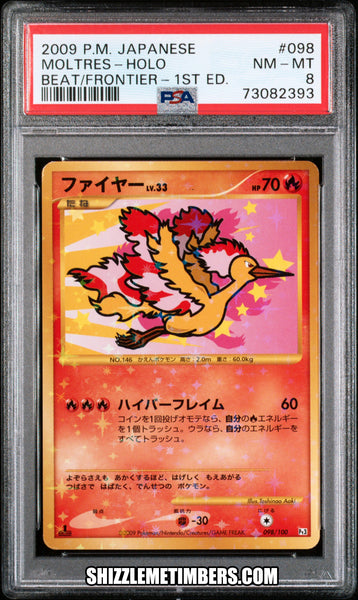 Moltres 098/100 Holo Japanese 1st Edition Beat Frontier - PSA 8